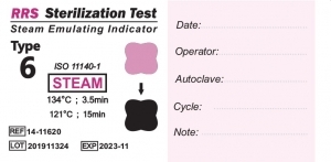 RRS Steam Sterilization Emulating Indicator  Type 6 (14-11620)